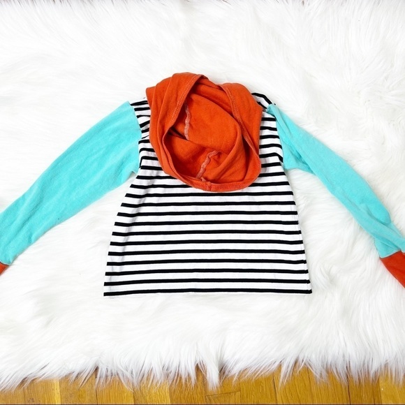 Adam and the Bear Unisex Striped Octopus Soft Hoodie Size Kids XXS - Picture 2 of 4